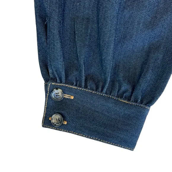 CINQ À SEPT Jeans Pleated Front Jogger Style Button at Ankle size 8